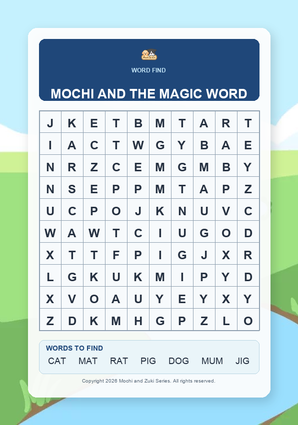 Mochi and the Magic Word Word Find preview