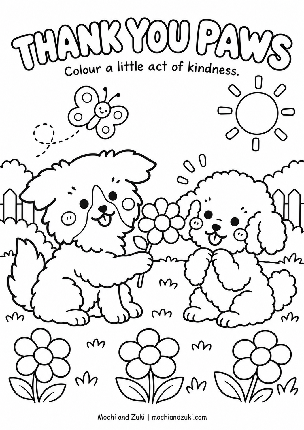 Thank You Paws Colouring Page 2 preview